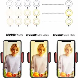 HIFY Selfie Ring Light , Single LED Light with Phone Holder And 3 Colour Modes, Dimmable Lighting for YouTube, Photo-Shoot, Video Shoot, Live Stream, Makeup & Vlogging Compatible with Lightweight Mini Collar Mic Ring Flash image 5