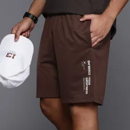 Solid Men Brown Regular Shorts-image-94
