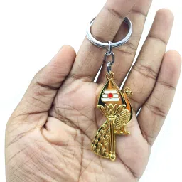Murugan Om Vel with Peacock Keyring|Kartikeya Keychain for car,bike Vel Keyring Key Chain-image-2