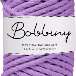 3Ply Twisted Macrame 4mm 20Mtr. Cotton Cord Dori Thread Macrame Purple-image-32