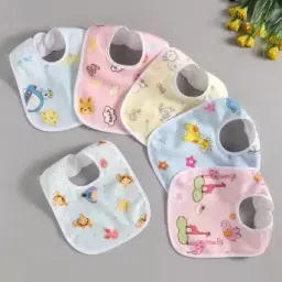 Baby Button Bibs Apron for Feeding and Drooling Button Double Layered Waterproof-picture-14