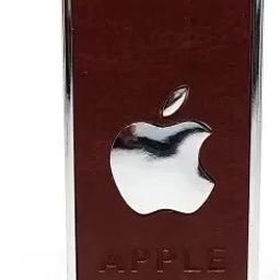 Brown Leather Finish Apple Shape Silver Embossed - Cigarette Lighter PIA INTERNATIONAL FIRST QUALITY Pocket Lighter-33