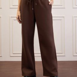 Women Solid Brown Track Pants-image-56