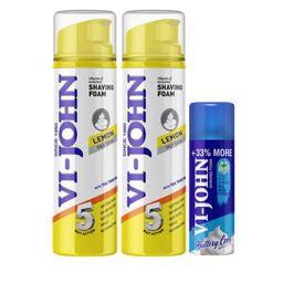 VI-JOHN Set of Lemon 5-Way Action 200 ml each & Buttery Cool Shaving Foam 100 ml image 1