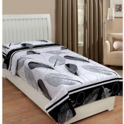 160 TC Polycotton, Microfiber, Cotton Blend Single 3D Printed Flat Bedsheet-image-85