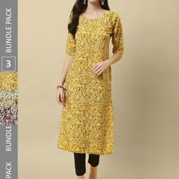 KALINI Pack Of 3 Printed Straight Crepe Kurta-picture-57