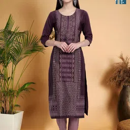 7Threads Women Ethnic Motifs Printed Thread Work Floral Crepe Kurta-21