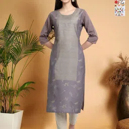7Threads Women Ethnic Motifs Printed Thread Work Floral Crepe Kurta-image-93