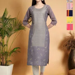 7Threads Selection Of 6 Floral Printed Round Neck Straight Kurtas-image-88
