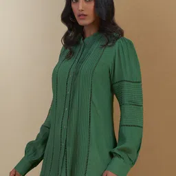 Ritu Kumar Green Striped Pure Crepe Kurti-24