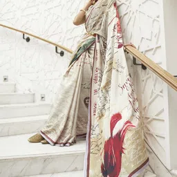 Anouk Abstract Digital Printed Pure Crepe Saree With Matching Blouse-18