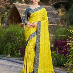 Kandora Floral Poly Crepe Saree-image-58