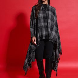Zamour Checked Longline Button Shrug-22