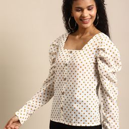 DODO & MOA White Print Crepe Top-image-51