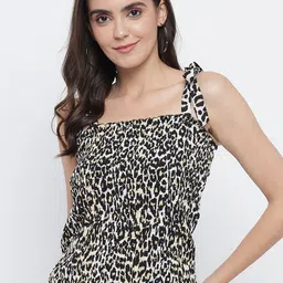TANDUL Animal Printed Smocked Fitted Top-picture-24