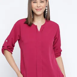 Mayra Roll-Up Sleeves Regular Top-image-57