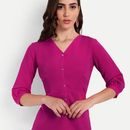 Rudraaksha Creations V-Neck Peplum Top-image-90