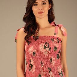 BAESD Floral Printed Smocked Pure Cotton Crepe Top-image-53