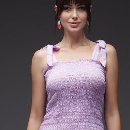 BAESD Shoulder Straps Smocked Fitted Top-image-87