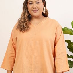 CURVY STREET V-Neck Flared Sleeves Top-image-49