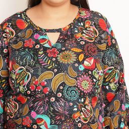 U&F Beyond Plus Size Ethnic Motifs Printed Bell Sleeve Top image 3
