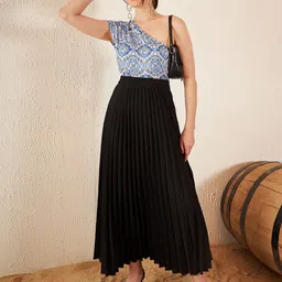 DENNISON Ethnic Motifs Printed One Shoulder Top-5