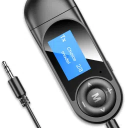 amiciSmart 5.0 Bluetooth Transmitter and Receiver with LCD Diplay 3.5mm AUX Wireless Dongle USB Adapter-0