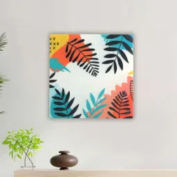 posh n plush Colorful Leaves White Marble Wall Art-picture-0