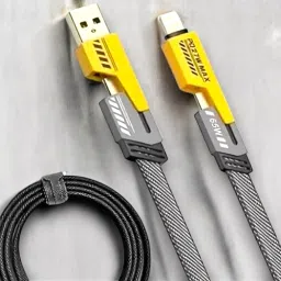 SPEEDFOX USB Type C Cable 2 A 1.2 m metal braied Inbae High Grade 4 In 1 Metal Alloy Ports Fast Charging & Data Transfer 65W Cable|Super Durable Texture Braided|Supporting Thunderbolt Port,Type C Lightning,Type A Phone & Laptop-image-77