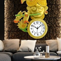 Attractionz Gold-Toned & White Textured Traditional Wall Clock-8