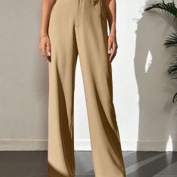 Women Regular Fit Beige Cotton Blend Trousers-image-43