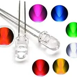 5mm Clear (Transparent) LED Pack-Basic-Ultimatum (Light Emitting Diode) White,Green,Red,Yellow,Blue,Pink,Orange Color Each 20Pcs Mix 7Colours Total -140Pcs Electronic Components Electronic Hobby Kit-7