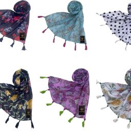 Printed Chiffon Women Multicolor Fancy Scarf, Scarf, Stole-image-92