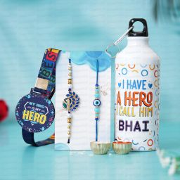 Designer Rakhi-1583 Assorted Rakhi, Bottle, Showpiece, Chawal Roli Pack, Greeting CardSet-image-34