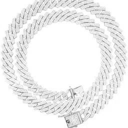 chain for boys men | Silver chain Neck | Anti tarnish necklace long chains gifts Cubic Zirconia, Diamond, Crystal Silver Plated Metal, Stone, Silver, Alloy, Stainless Steel Chain-image-13