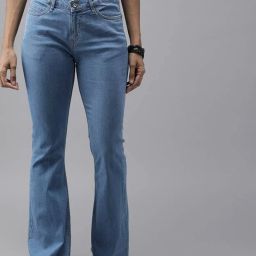 Women Boot-Leg High Rise Blue Jeans-image-39
