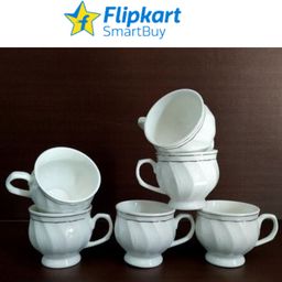 flipkart smartbuy Pack of 6 Bone China Premium Kareena Design Bone China Tea Cups Set | Coffee Mugs for Home Office-picture-48
