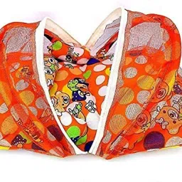 Cotton Infants Washable Laddo Gopal Net Bed/Night Bistar with Mosquito Net for Kanha Ji Small Krishna Ji (Size 0 to 10) Mosquito Net-25