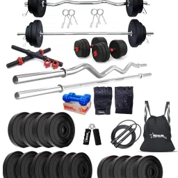 50 kg PVC weight with 3ft Curl, 3ft Straight Rod and Accessories Home Gym Combo-picture-19