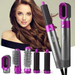 UPOZA 5 in 1 Hair Styler For Women Multifunctional Styling Tool With 5 Attachments 1 Hot Air Brush, 2 Spiral Curler, 1 Hair Dryer, 1 Hair Straightner Comb, 3 Heat Hair Styler-26