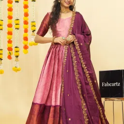 Self Design Semi Stitched Lehenga Choli-image-98