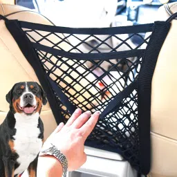 3 Layer Car Mesh Organizer Seat Back Net Bag Barrier Premium Car Seat Net Holder Car Multi Pocket-image-95