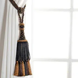 deco window Black Choco Beige Mix Dope Dyed Yarn Set Of 2 Tie Backs By Decowindow-picture-38