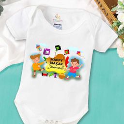 Babywish Infants Graphic Printed Cotton Makar Sankranti Special Bodysuit-image-25
