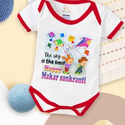 Babywish Kids Graphic Printed Makar Sankranti Special Cotton Bodysuit-image-93