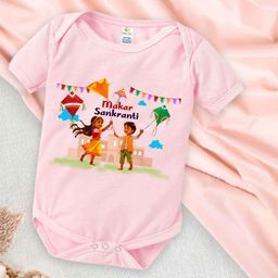 Babywish Infants Graphic Printed Cotton Makar Sankranti Special Bodysuit-image-97