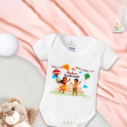 Babywish Infants Printed Cotton Makar Sankranti Special Bodysuit-image-92