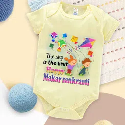Babywish Infants Printed Cotton Makar Sankranti Special Bodysuit-image-95