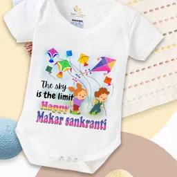 Babywish Infants Printed Cotton Makar Sankranti Special Bodysuit-image-94