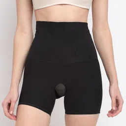 Sugathari Women Black Solid Tummy & Thigh Shaper-image-7
